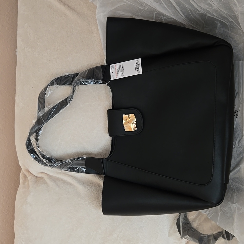 Topshop Tiffany Trophy Piece Black Tote Shoulder Bag - Picture 9 of 12